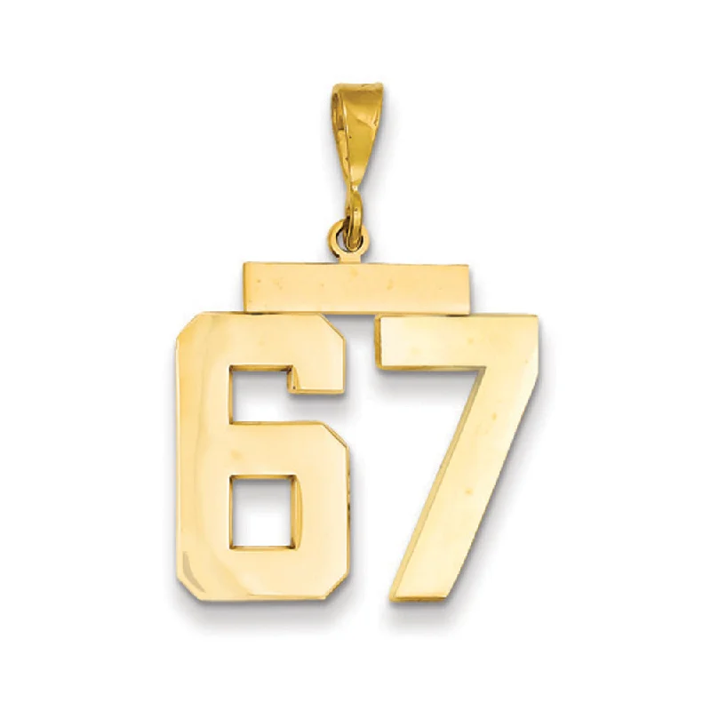 Jewelry Flash Sale – Stylish Designs At Unbeatable Rates 14k Yellow Gold, Athletic Collection, Large Polished Number 67 Pendant Jewelry Flash Sale – Stylish Designs At Unbeatable Rates 14k Yellow Gold, Athletic Collection, Large Polished Number 67 Pendant