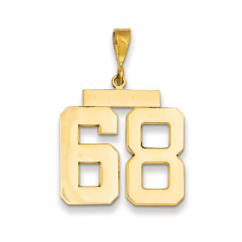 Don't Miss Out On Bestselling Jewelry At Special Prices 14k Yellow Gold, Athletic Collection, Large Polished Number 68 Pendant Don't Miss Out On Bestselling Jewelry At Special Prices 14k Yellow Gold, Athletic Collection, Large Polished Number 68 Pendant