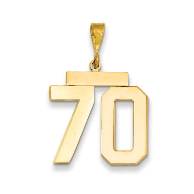 Get The Sparkle You Love At Prices You Adore 14k Yellow Gold, Athletic Collection, Large Polished Number 70 Pendant Get The Sparkle You Love At Prices You Adore 14k Yellow Gold, Athletic Collection, Large Polished Number 70 Pendant