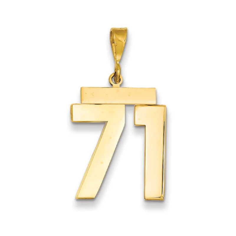 Shine Without Limits – Jewelry Sale Happening Now 14k Yellow Gold, Athletic Collection, Large Polished Number 71 Pendant Shine Without Limits – Jewelry Sale Happening Now 14k Yellow Gold, Athletic Collection, Large Polished Number 71 Pendant