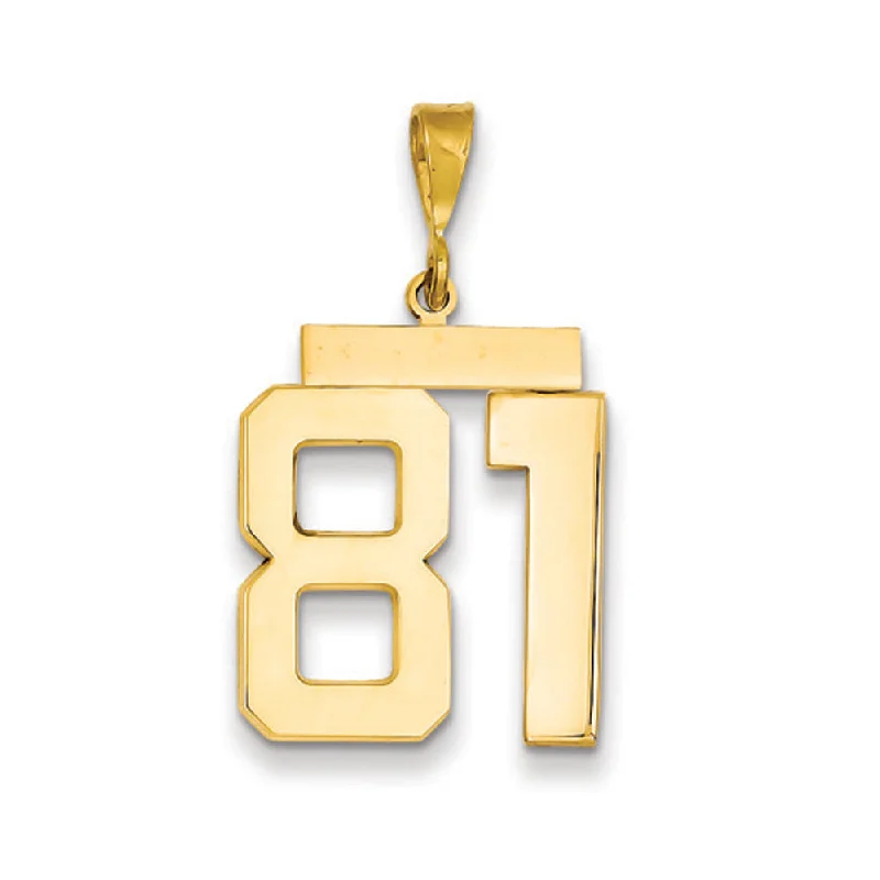Buy More, Save More On Stunning Jewelry Pieces 14k Yellow Gold, Athletic Collection, Large Polished Number 81 Pendant Buy More, Save More On Stunning Jewelry Pieces 14k Yellow Gold, Athletic Collection, Large Polished Number 81 Pendant