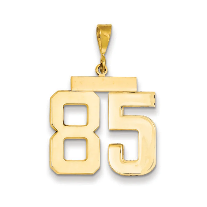 Shop Dazzling Jewelry With Special Promotional Discounts 14k Yellow Gold, Athletic Collection, Large Polished Number 85 Pendant Shop Dazzling Jewelry With Special Promotional Discounts 14k Yellow Gold, Athletic Collection, Large Polished Number 85 Pendant