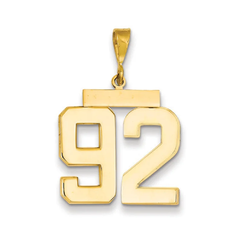 Elegant Jewelry, Exclusive Prices – Shop Now 14k Yellow Gold, Athletic Collection, Large Polished Number 92 Pendant Elegant Jewelry, Exclusive Prices – Shop Now 14k Yellow Gold, Athletic Collection, Large Polished Number 92 Pendant
