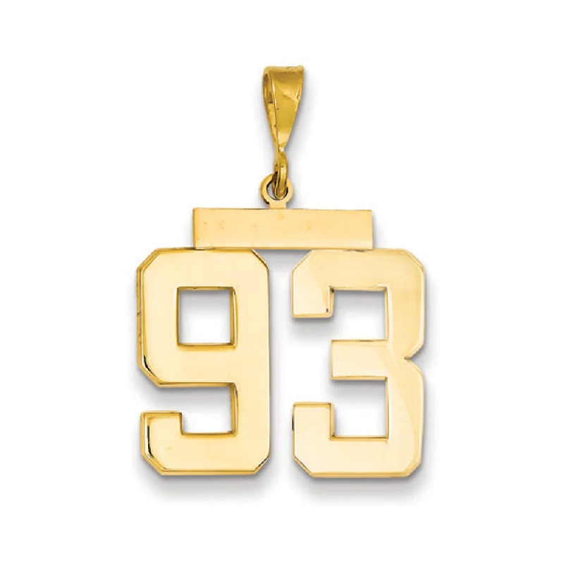 Shop Stylish Jewelry Now And Save Big 14k Yellow Gold, Athletic Collection, Large Polished Number 93 Pendant Shop Stylish Jewelry Now And Save Big 14k Yellow Gold, Athletic Collection, Large Polished Number 93 Pendant