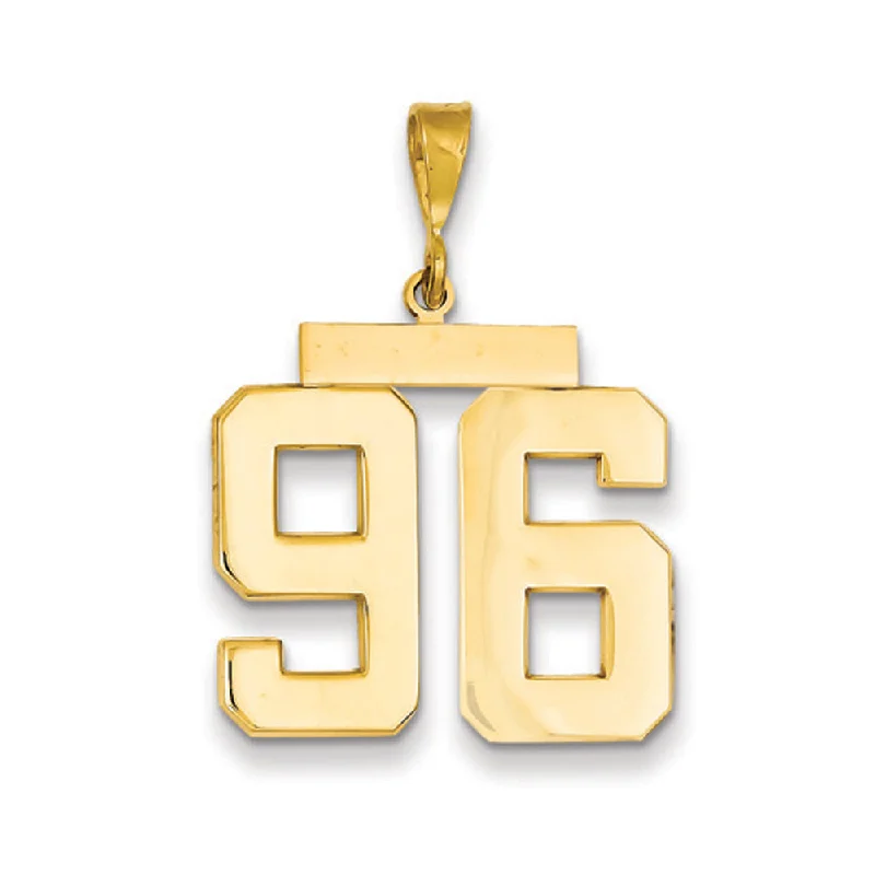 Handcrafted Jewelry Sale – Unique Designs At Low Prices 14k Yellow Gold, Athletic Collection, Large Polished Number 96 Pendant Handcrafted Jewelry Sale – Unique Designs At Low Prices 14k Yellow Gold, Athletic Collection, Large Polished Number 96 Pendant