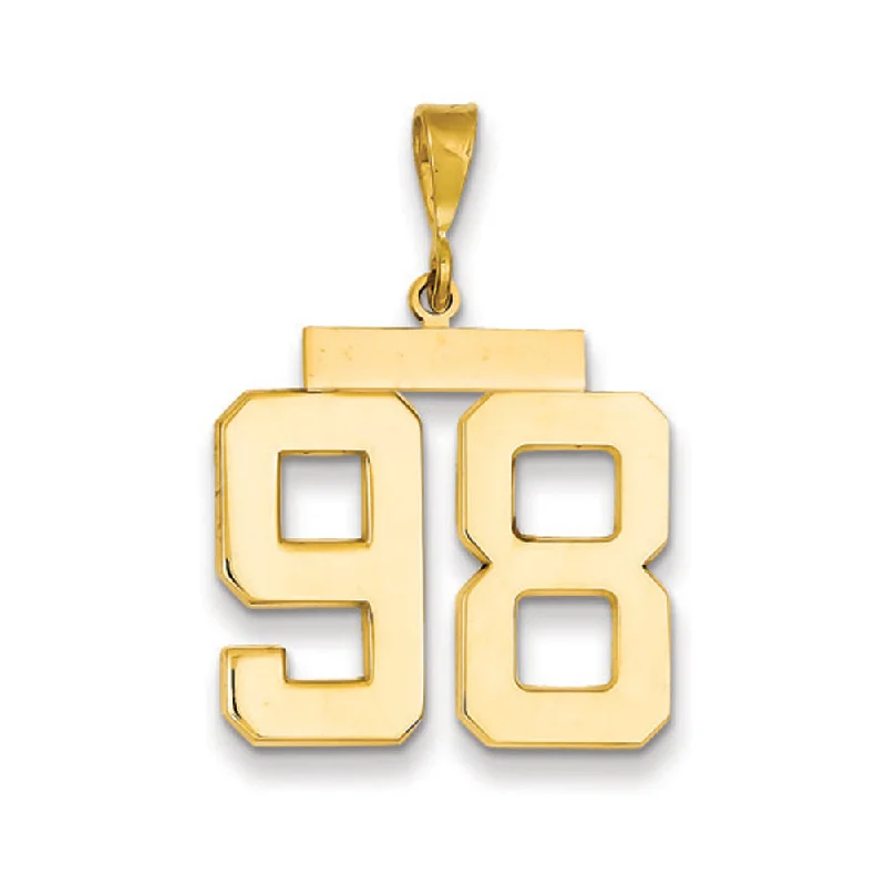Shop Stylish Jewelry Now And Save Big 14k Yellow Gold, Athletic Collection, Large Polished Number 98 Pendant Shop Stylish Jewelry Now And Save Big 14k Yellow Gold, Athletic Collection, Large Polished Number 98 Pendant