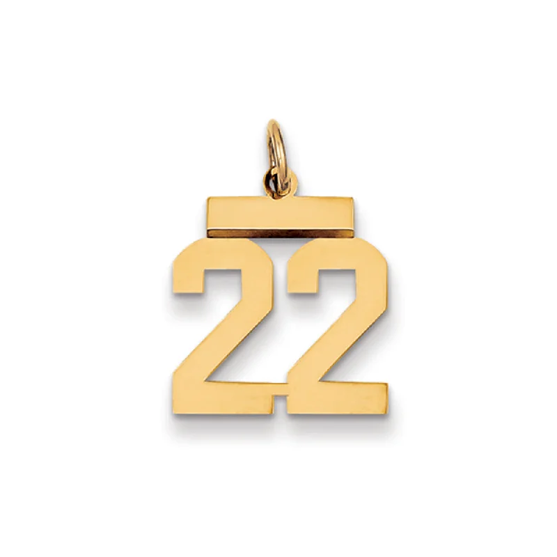 Special Sale On Handcrafted Jewelry – Shop Today 14k Yellow Gold, Athletic Collection, Small Polished Number 22 Pendant Special Sale On Handcrafted Jewelry – Shop Today 14k Yellow Gold, Athletic Collection, Small Polished Number 22 Pendant