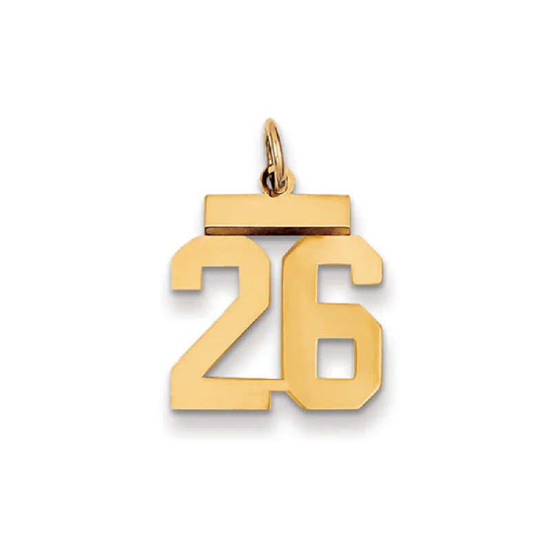 Exclusive Jewelry Sale Event – Shop Now 14k Yellow Gold, Athletic Collection, Small Polished Number 26 Pendant Exclusive Jewelry Sale Event – Shop Now 14k Yellow Gold, Athletic Collection, Small Polished Number 26 Pendant