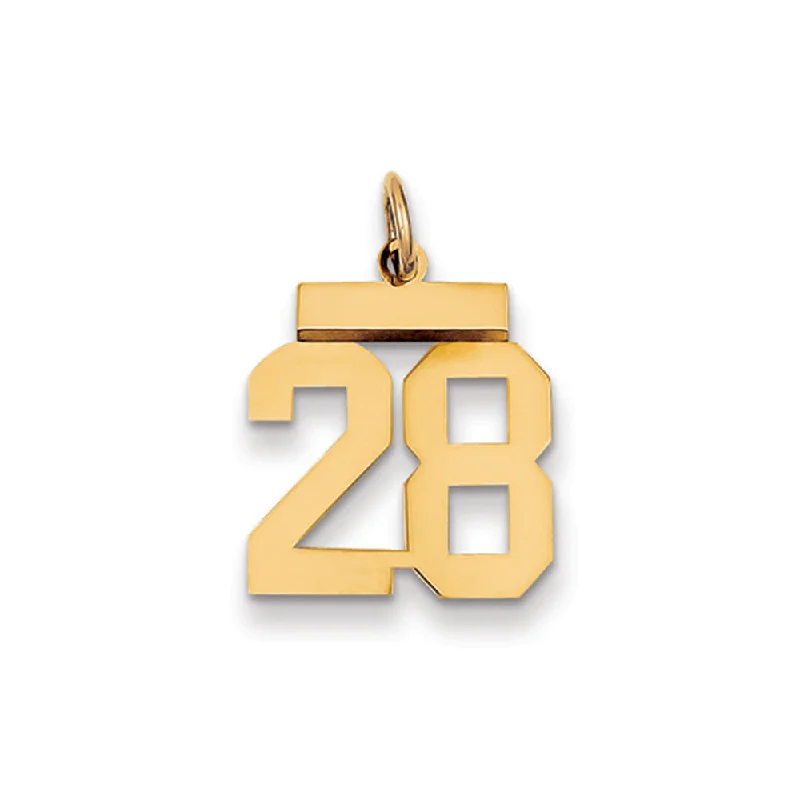 Elegant Jewelry, Affordable Luxury – Shop Now 14k Yellow Gold, Athletic Collection, Small Polished Number 28 Pendant Elegant Jewelry, Affordable Luxury – Shop Now 14k Yellow Gold, Athletic Collection, Small Polished Number 28 Pendant