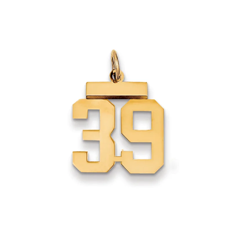 Best Jewelry Sale Prices – Limited-Time Offer 14k Yellow Gold, Athletic Collection, Small Polished Number 39 Pendant Best Jewelry Sale Prices – Limited-Time Offer 14k Yellow Gold, Athletic Collection, Small Polished Number 39 Pendant