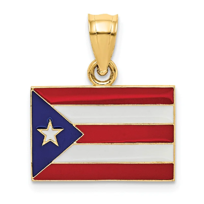 Chic And Stylish Jewelry At Exclusive Prices 14k Yellow Gold Enameled Flag of Puerto Rico Pendant Chic And Stylish Jewelry At Exclusive Prices 14k Yellow Gold Enameled Flag of Puerto Rico Pendant