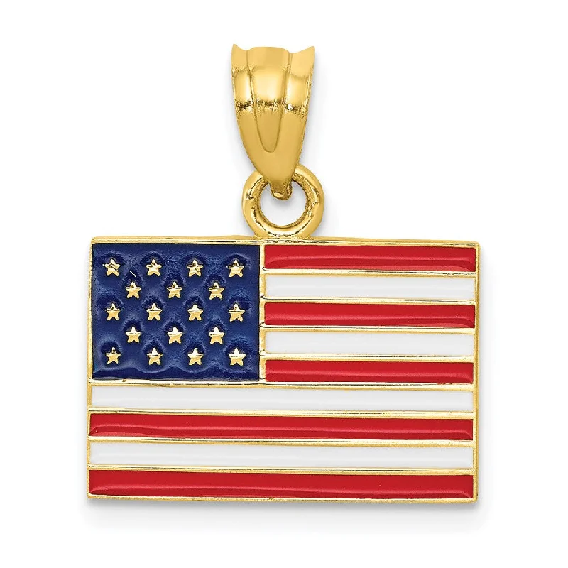 Elegant Designs, Unbeatable Discounts – Shop Jewelry Now 14k Yellow Gold Enameled United States Flag Pendant Elegant Designs, Unbeatable Discounts – Shop Jewelry Now 14k Yellow Gold Enameled United States Flag Pendant