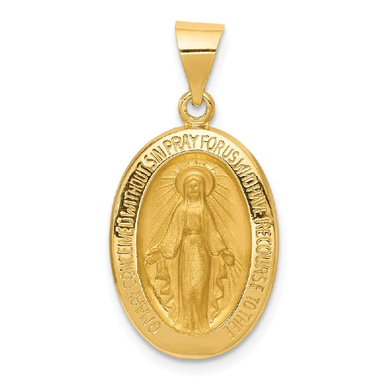 Personalized Jewelry Sale – Unique Pieces At Great Prices 14k Yellow Gold Hollow Oval Miraculous Medal Pendant Personalized Jewelry Sale – Unique Pieces At Great Prices 14k Yellow Gold Hollow Oval Miraculous Medal Pendant