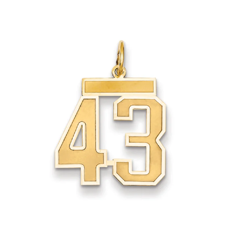 Make Every Moment Shine – Jewelry Discounts Available 14k Yellow Gold, Jersey Collection, Medium Number 43 Pendant Make Every Moment Shine – Jewelry Discounts Available 14k Yellow Gold, Jersey Collection, Medium Number 43 Pendant