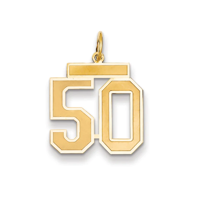Shop Fine Jewelry With Amazing Deals 14k Yellow Gold, Jersey Collection, Medium Number 50 Pendant Shop Fine Jewelry With Amazing Deals 14k Yellow Gold, Jersey Collection, Medium Number 50 Pendant