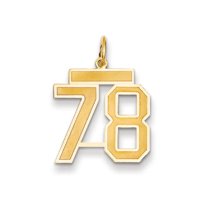 Adjustable Charm Bracelets For A Perfect Fit 14k Yellow Gold, Jersey Collection, Medium Number 78 Pendant Adjustable Charm Bracelets For A Perfect Fit 14k Yellow Gold, Jersey Collection, Medium Number 78 Pendant