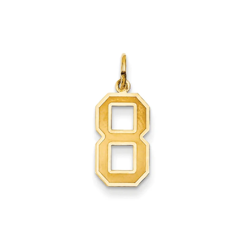 Clearance Sale On High-End Jewelry Collections 14k Yellow Gold, Jersey Collection, Medium Number 8 Pendant Clearance Sale On High-End Jewelry Collections 14k Yellow Gold, Jersey Collection, Medium Number 8 Pendant
