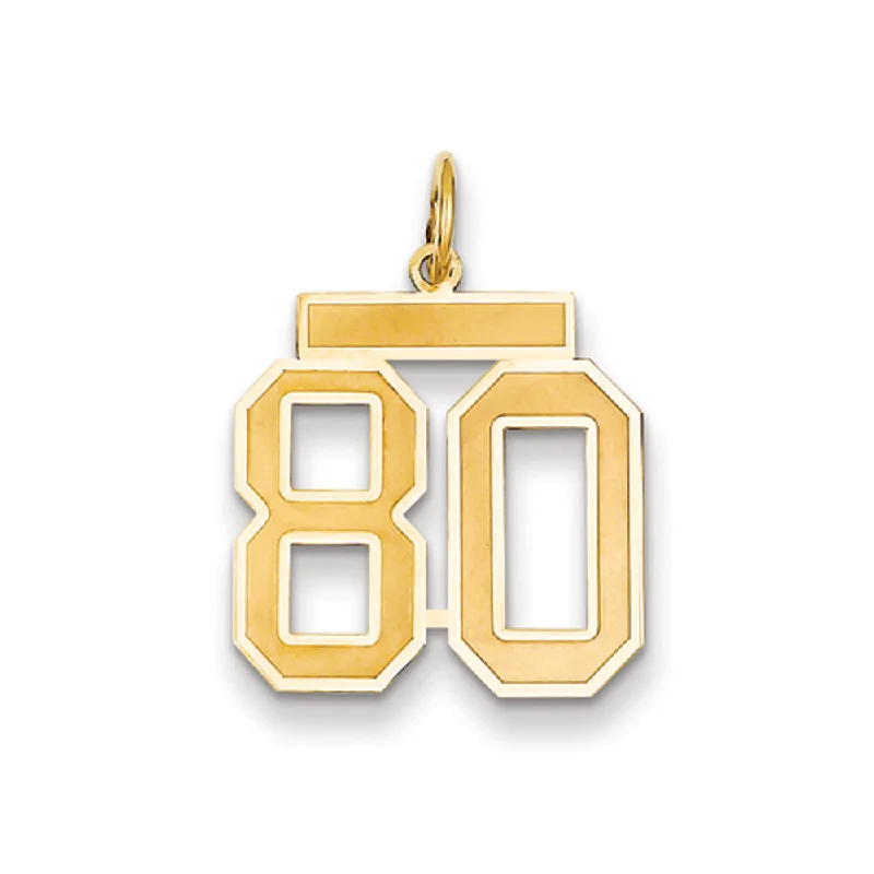Flash Sale On Exquisite Jewelry – Don't Miss Out 14k Yellow Gold, Jersey Collection, Medium Number 80 Pendant Flash Sale On Exquisite Jewelry – Don't Miss Out 14k Yellow Gold, Jersey Collection, Medium Number 80 Pendant