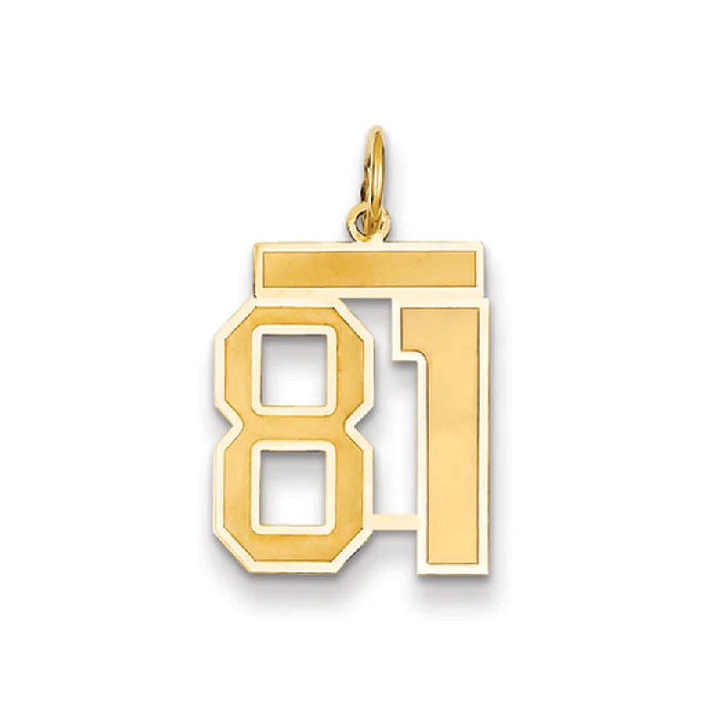 Limited-Time Jewelry Sale – Elegant Styles At Less 14k Yellow Gold, Jersey Collection, Medium Number 81 Pendant Limited-Time Jewelry Sale – Elegant Styles At Less 14k Yellow Gold, Jersey Collection, Medium Number 81 Pendant