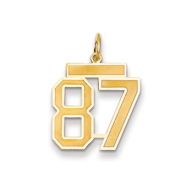 Bestselling Jewelry Now On Sale – Elevate Your Look 14k Yellow Gold, Jersey Collection, Medium Number 87 Pendant Bestselling Jewelry Now On Sale – Elevate Your Look 14k Yellow Gold, Jersey Collection, Medium Number 87 Pendant