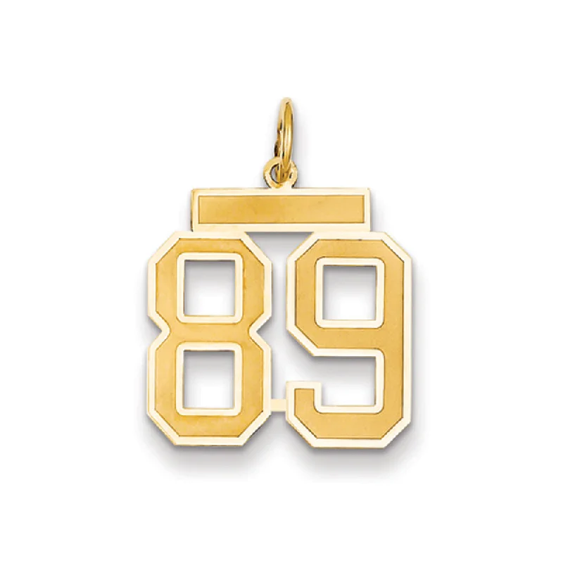 Limited-Time Offer On Elegant Jewelry Pieces 14k Yellow Gold, Jersey Collection, Medium Number 89 Pendant Limited-Time Offer On Elegant Jewelry Pieces 14k Yellow Gold, Jersey Collection, Medium Number 89 Pendant