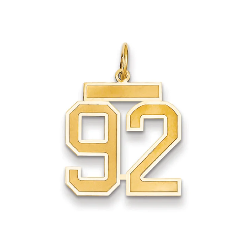 Personalized Jewelry Sale – Meaningful Gifts At Great Prices 14k Yellow Gold, Jersey Collection, Medium Number 92 Pendant Personalized Jewelry Sale – Meaningful Gifts At Great Prices 14k Yellow Gold, Jersey Collection, Medium Number 92 Pendant