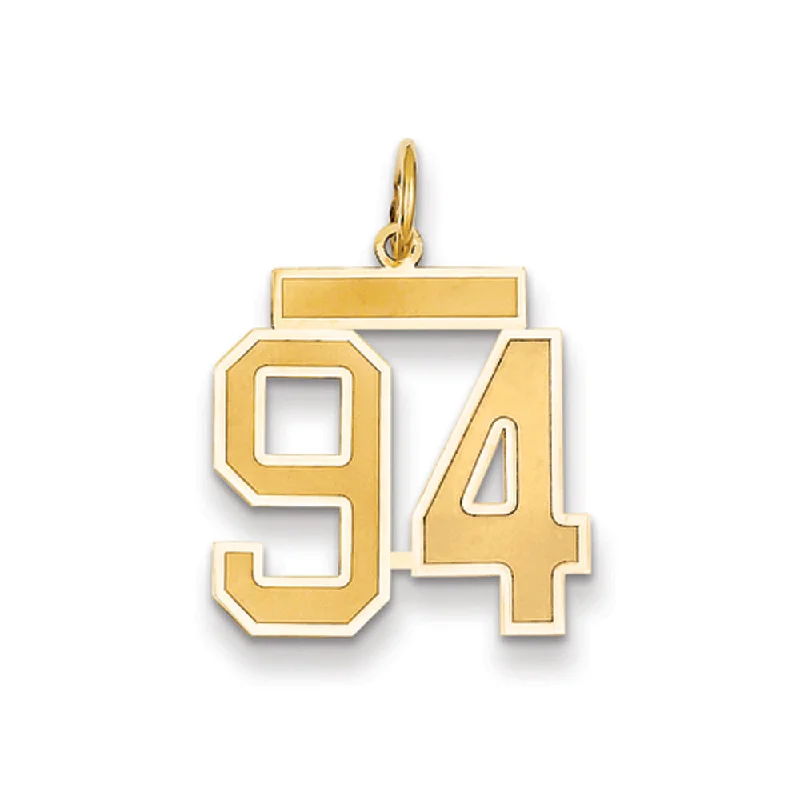 Shop Dazzling Jewelry At The Best Prices 14k Yellow Gold, Jersey Collection, Medium Number 94 Pendant Shop Dazzling Jewelry At The Best Prices 14k Yellow Gold, Jersey Collection, Medium Number 94 Pendant