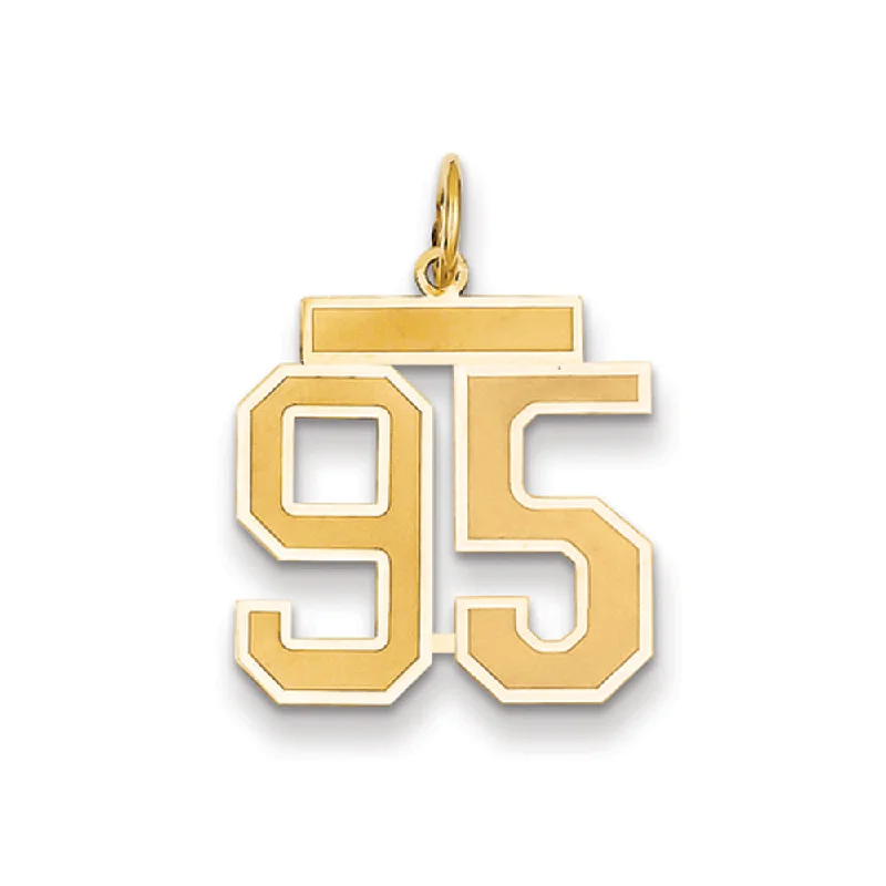 Premium Jewelry Now Available At Special Discounts 14k Yellow Gold, Jersey Collection, Medium Number 95 Pendant Premium Jewelry Now Available At Special Discounts 14k Yellow Gold, Jersey Collection, Medium Number 95 Pendant