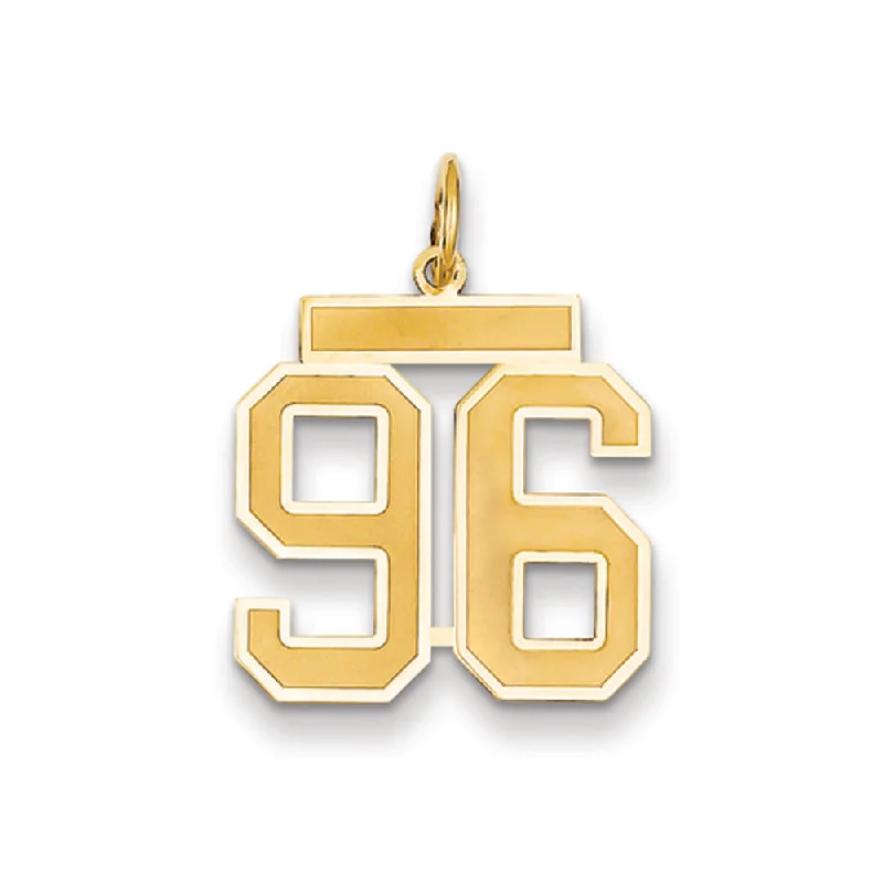 Trending Jewelry Styles Now At Limited-Time Discounts 14k Yellow Gold, Jersey Collection, Medium Number 96 Pendant Trending Jewelry Styles Now At Limited-Time Discounts 14k Yellow Gold, Jersey Collection, Medium Number 96 Pendant