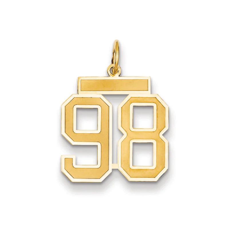 Special Jewelry Deals – Upgrade Your Collection 14k Yellow Gold, Jersey Collection, Medium Number 98 Pendant