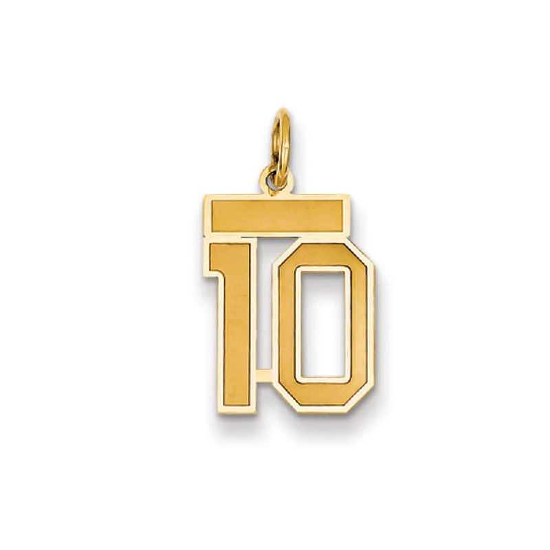 Elegant Designs, Unbeatable Discounts – Shop Jewelry Now 14k Yellow Gold, Jersey Collection, Small Number 10 Pendant