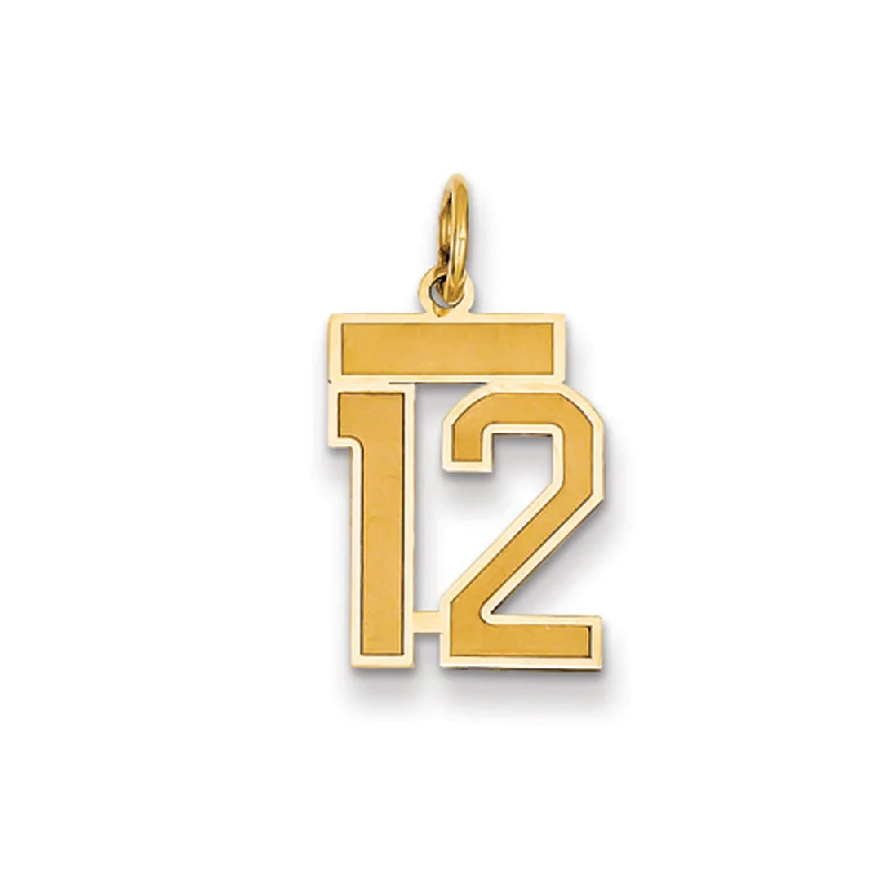 Sparkle More For Less – Jewelry Sale Happening Now 14k Yellow Gold, Jersey Collection, Small Number 12 Pendant