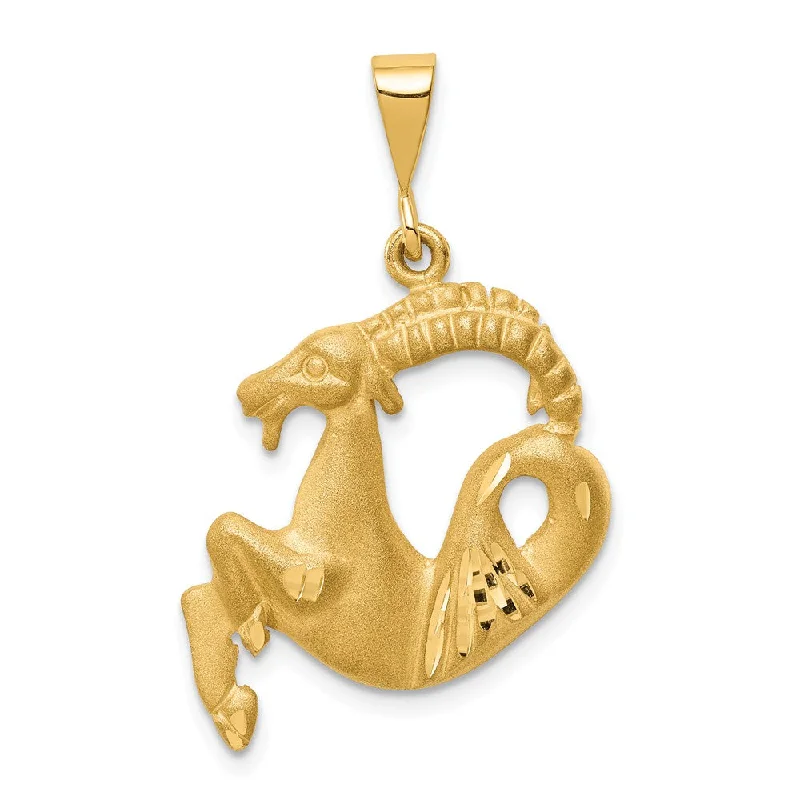 Last Chance To Grab Your Favorite Jewelry At A Discount 14k Yellow Gold Large Capricorn the Goat Zodiac Pendant