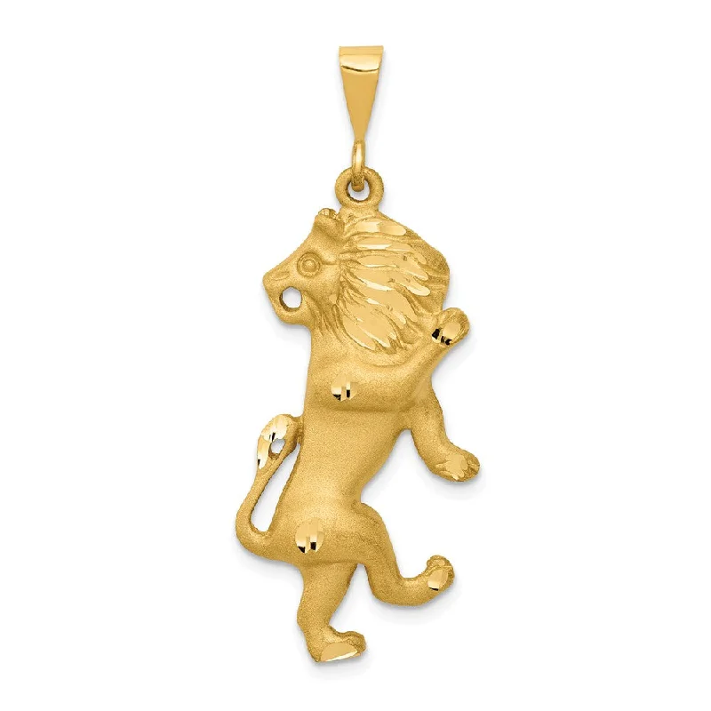 Eco-Friendly Sustainable Jewelry For Conscious Buyers 14k Yellow Gold Large Leo the Lion Zodiac Pendant