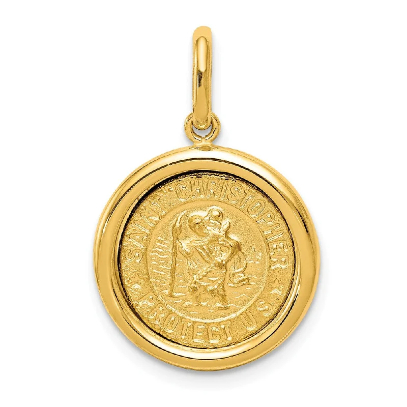 Grab Exquisite Jewelry At The Lowest Prices 14k Yellow Gold Round St Christopher Medal Charm or Pendant, 15mm Grab Exquisite Jewelry At The Lowest Prices 14k Yellow Gold Round St Christopher Medal Charm or Pendant, 15mm