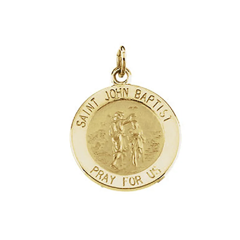 Timeless Jewelry At Special Discount Rates 14k Yellow Gold, Saint John the Baptist Medal Charm or Pendant, 15mm
