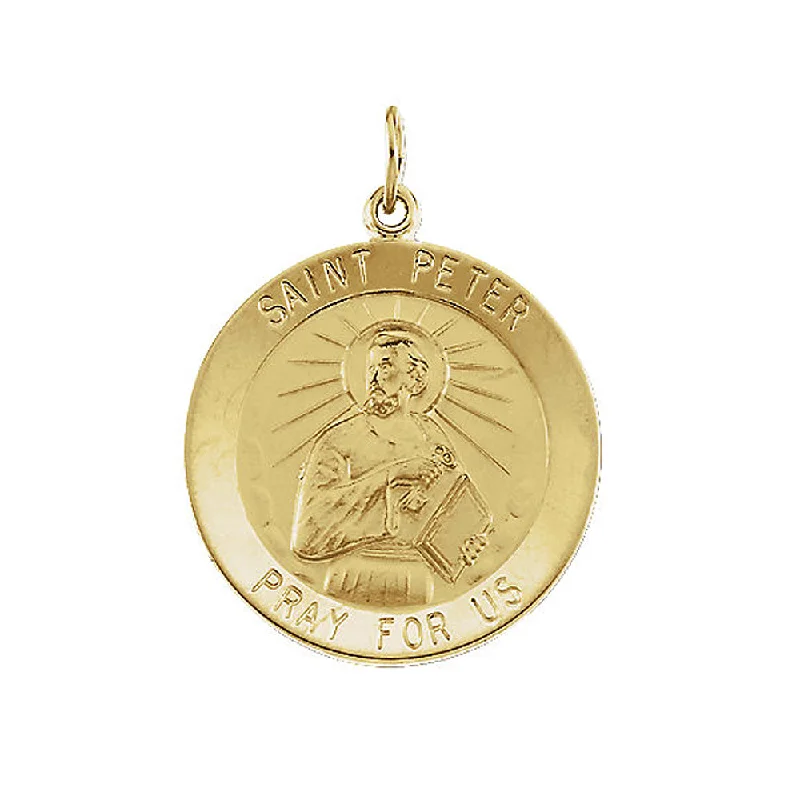 High-Quality Jewelry At A Fraction Of The Cost 14k Yellow Gold Saint Peter Medal Disc Charm or Pendant, 15mm