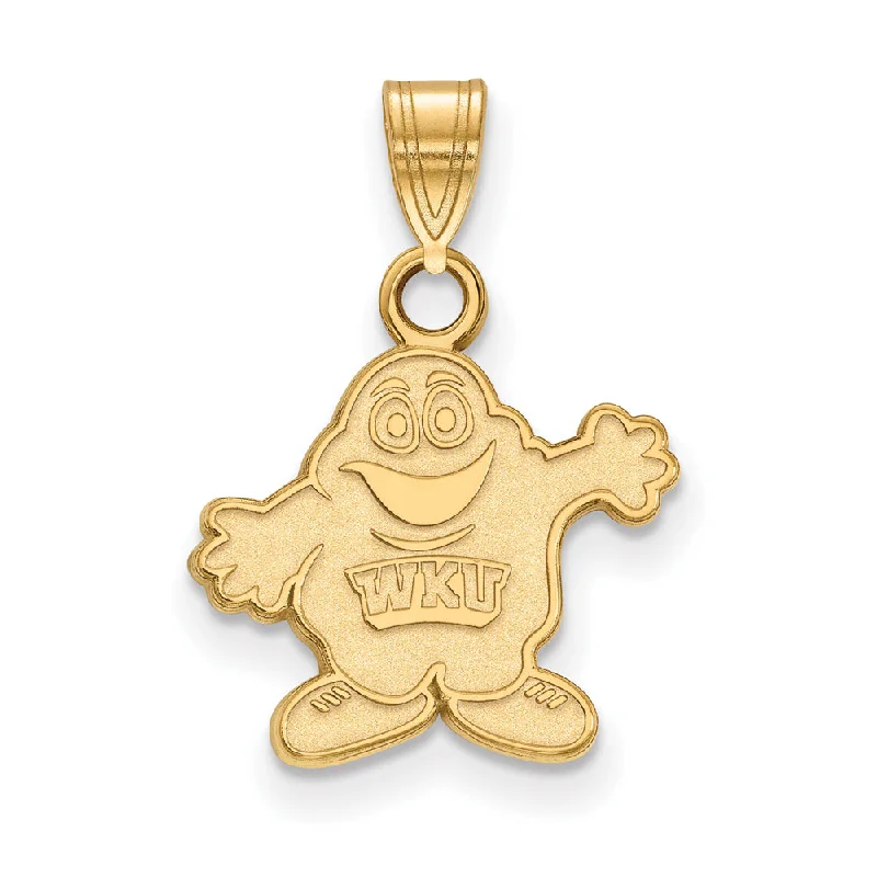 Chic, Trendy, And Affordable Jewelry Sale 14k Yellow Gold Western Kentucky U. Small Mascot Pendant