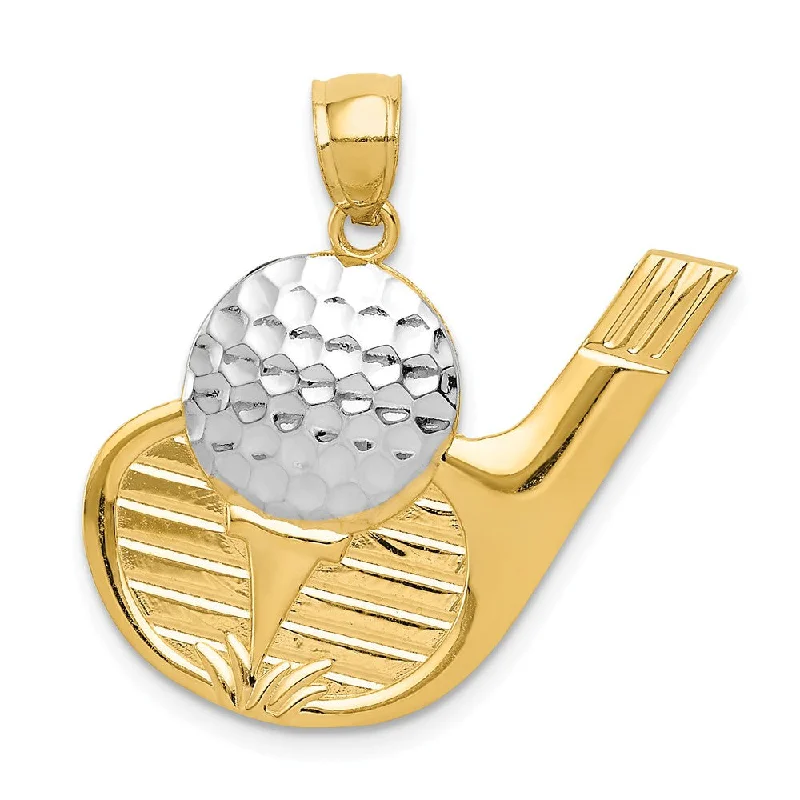 Shop Fine Jewelry With Amazing Deals 14k Yellow Gold & White Rhodium Large Golf Club & Ball Pendant Shop Fine Jewelry With Amazing Deals 14k Yellow Gold & White Rhodium Large Golf Club & Ball Pendant
