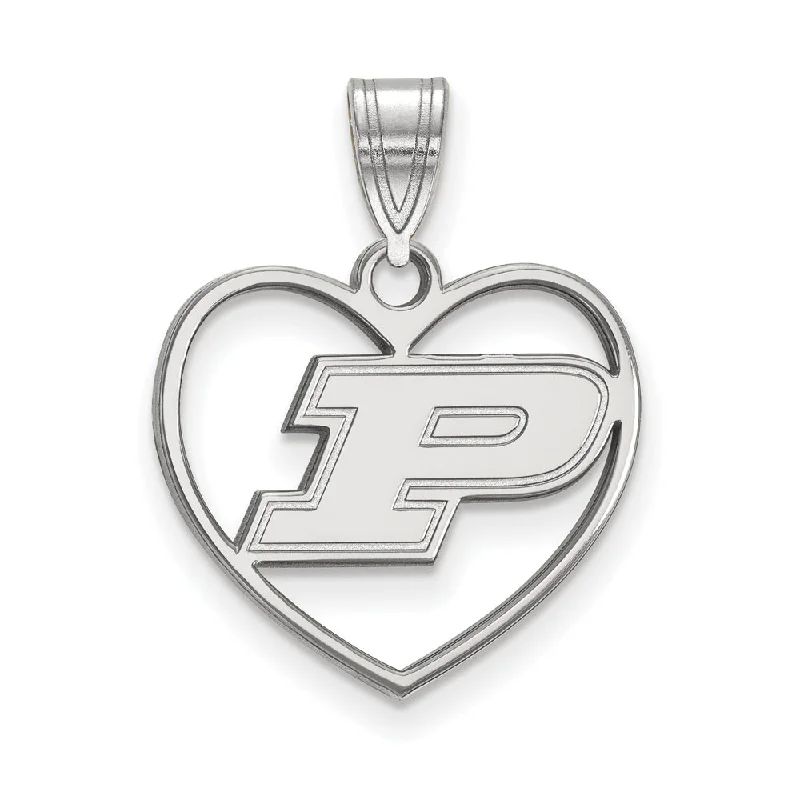 Seasonal Jewelry Deals – Elevate Your Style Sterling Silver Purdue Initial P Heart Pendant