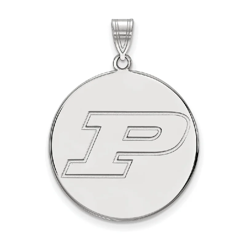 Premium Diamond Jewelry At Once-In-A-Lifetime Discounts Sterling Silver Purdue XL Initial P Disc Pendant Premium Diamond Jewelry At Once-In-A-Lifetime Discounts Sterling Silver Purdue XL Initial P Disc Pendant
