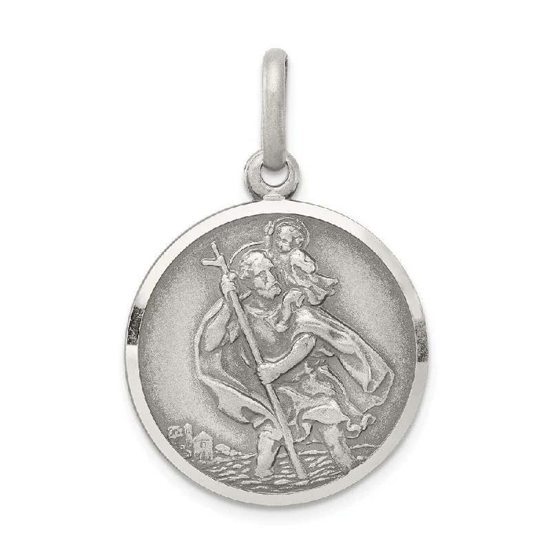 Discover Unique Jewelry With Special Limited-Time Offers Sterling Silver Antiqued Round St. Christopher Medal Pendant Discover Unique Jewelry With Special Limited-Time Offers Sterling Silver Antiqued Round St. Christopher Medal Pendant