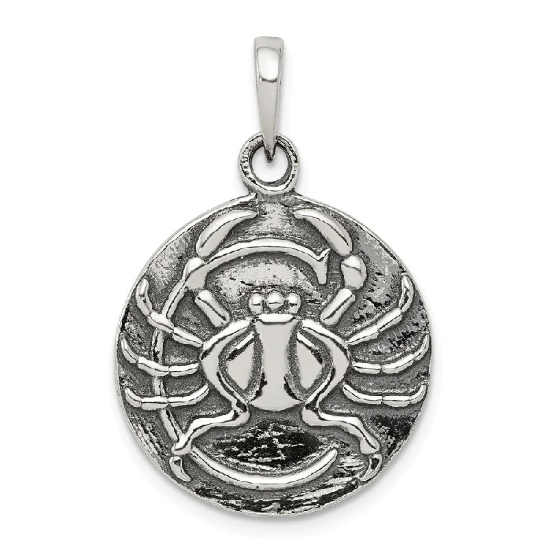 Shine Without Limits – Jewelry Sale Happening Now Sterling Silver Cancer the Crab Zodiac Embossed Circle Pendant Shine Without Limits – Jewelry Sale Happening Now Sterling Silver Cancer the Crab Zodiac Embossed Circle Pendant