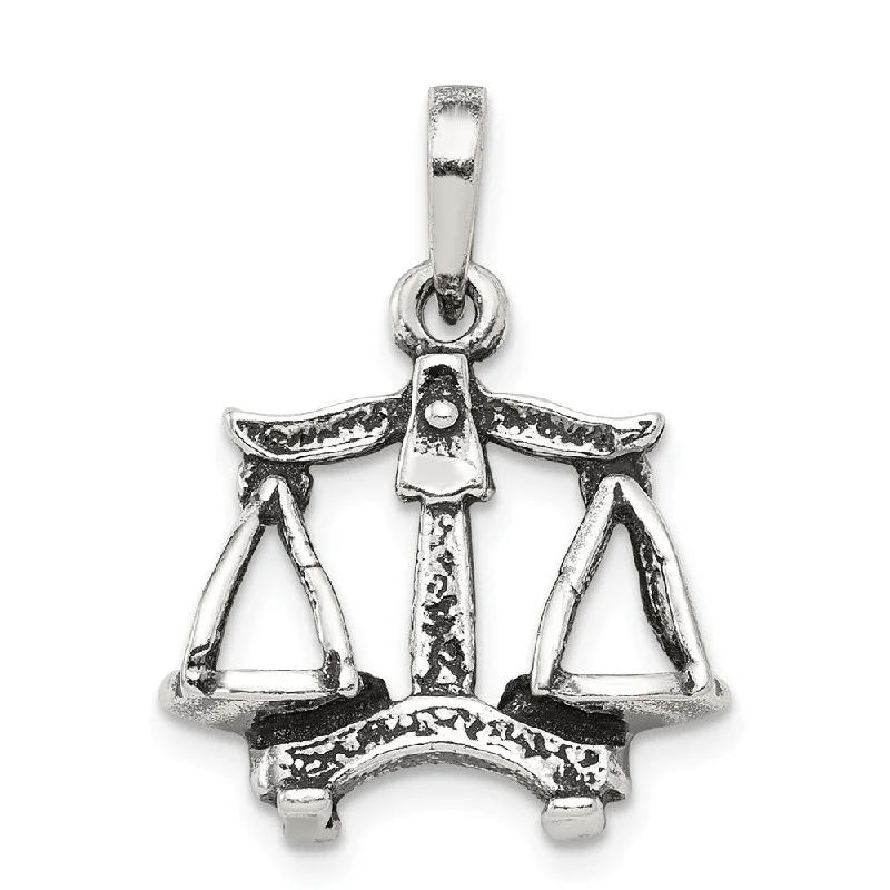 Exclusive Online Discounts On Stylish Jewelry Sterling Silver Libra the Scale Zodiac 3D Antiqued Pendant Exclusive Online Discounts On Stylish Jewelry Sterling Silver Libra the Scale Zodiac 3D Antiqued Pendant