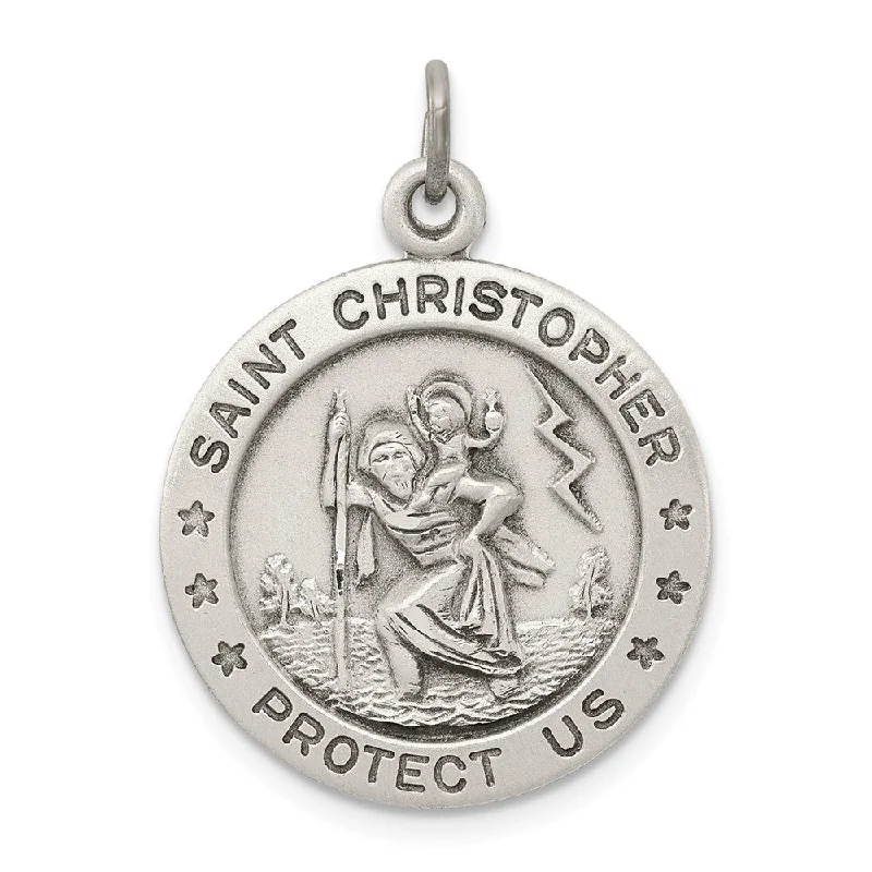 Shop Dazzling Jewelry At The Best Prices Sterling Silver Round St. Christopher Medal Pendant, 20mm (3/4 Inch) Shop Dazzling Jewelry At The Best Prices Sterling Silver Round St. Christopher Medal Pendant, 20mm (3/4 Inch)