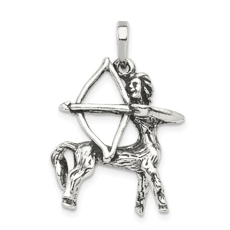 Huge Savings On Timeless Jewelry Collections Sterling Silver Sagittarius the Archer Zodiac 3D Antiqued Pendant Huge Savings On Timeless Jewelry Collections Sterling Silver Sagittarius the Archer Zodiac 3D Antiqued Pendant