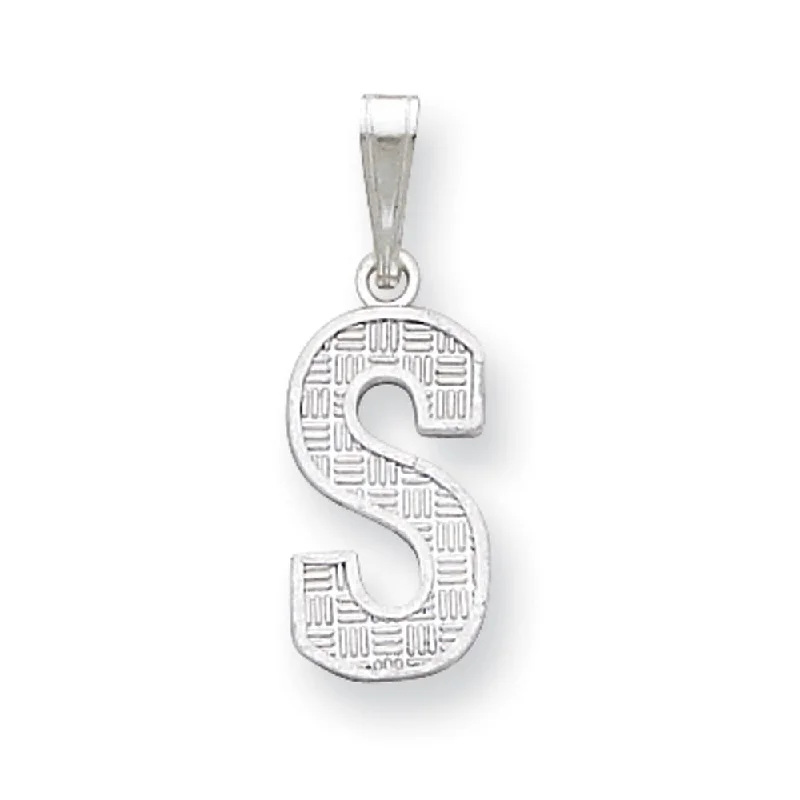 Shop Jewelry That Shines Without The High Price Sterling Silver, Sami Collection, Textured Block Initial S Pendant Shop Jewelry That Shines Without The High Price Sterling Silver, Sami Collection, Textured Block Initial S Pendant