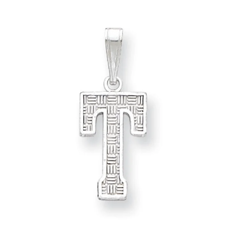 Fine Jewelry, Limited-Time Offers Available Sterling Silver, Sami Collection, Textured Block Initial T Pendant Fine Jewelry, Limited-Time Offers Available Sterling Silver, Sami Collection, Textured Block Initial T Pendant
