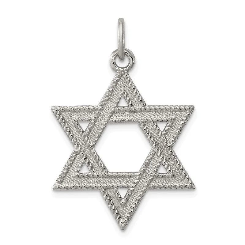 Accessorize For Less – Luxury Jewelry At Affordable Prices Sterling Silver Satin Textured Star of David Pendant, 22x25mm (1 Inch) Accessorize For Less – Luxury Jewelry At Affordable Prices Sterling Silver Satin Textured Star of David Pendant, 22x25mm (1 Inch)