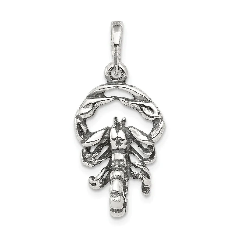Grab Your Dream Jewelry At The Lowest Prices Sterling Silver Scorpio the Scorpion Zodiac 3D Antiqued Pendant Grab Your Dream Jewelry At The Lowest Prices Sterling Silver Scorpio the Scorpion Zodiac 3D Antiqued Pendant